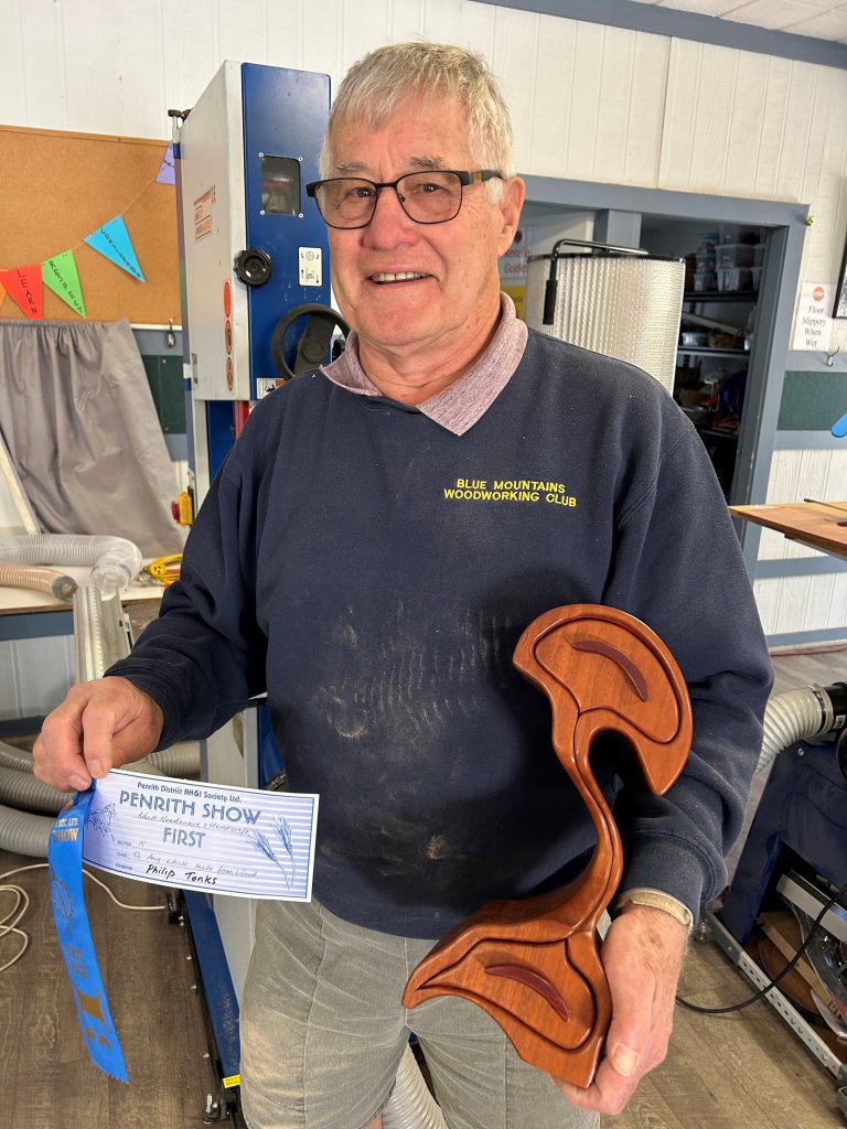Blue Mountains and Penrith Woodworking Club member Phil Tonks