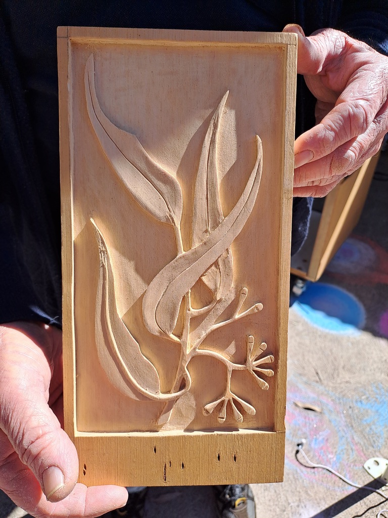 Ray’s relief carving